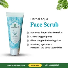 Our Herbal Aqua Face Scrub is designed to deeply cleanse your skin. It effectively removes impurities and deep-seated dirt from clogged pores, leaving your skin feeling supple, hydrated, and visibly glowing.
