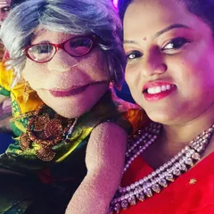 Another selfie with my star puppet, Kokila Ajji. The vibrant sets of Colors Kannada and the energy of the show are always a joy to be a part of.