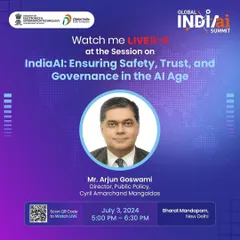 Our Director of Public Policy, Arjun Goswami, was a featured speaker at the Global India AI Summit. He shared his insights on ensuring safety, trust, and governance in the AI age, contributing to the national dialogue on responsible AI development.