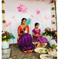 Another view of the pellikuthuru ceremony, showing the complete traditional setting. My makeup services ensure you look your best for these important family moments.