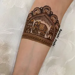 The same elephant design, now fully shaded and detailed. You can see the depth and texture created through different filling techniques, a core part of what I teach.