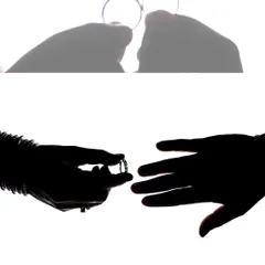 A collage of creative ring exchange silhouettes, telling a story of commitment.