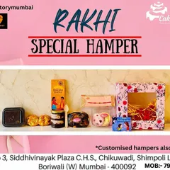 This is an example of my Rakhi Special Hamper. It includes a mix of my signature treats like dessert jars and dry fruit chocolates, all packed together for a perfect festive gift. Custom hampers are also available.