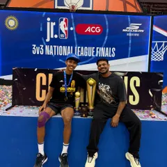 A proud moment for me with one of my champions at the Jr. NBA 3x3 National League Finals. Seeing my players succeed on a national stage is the greatest reward for a coach.