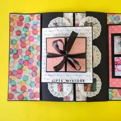 This page features a beautiful pinwheel card and a squash card, which are fun interactive elements that reveal more photos and messages.