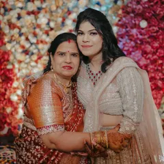 A heartwarming photo of a client with her mother. I provided a soft, elegant makeup look for the mother, focusing on enhancing her natural grace, while giving the daughter a more defined party look.