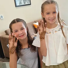 It was so much fun doing mehndi for these two lovely girls from the UK. Their smiles say it all.