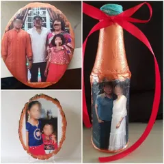 Cherish your memories with personalized photo gifts. I can transfer your favorite pictures onto unique surfaces like wood slices or decorative bottles, creating a heartfelt and lasting keepsake.