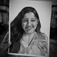 The final sketch held outdoors, showing the completed work. This was a commission that took over 46 hours to complete.