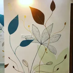This floral mural was designed to bring a sense of calm and nature into a client's home. I love how the artwork wraps around the corners, creating an immersive, gentle feel. The combination of solid colors and fine-line details adds depth and elegance.