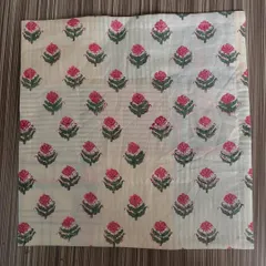 The back of the envelope pouch, made from a lovely block-printed fabric scrap. I am always looking for ways to repurpose materials and reduce waste in my studio.