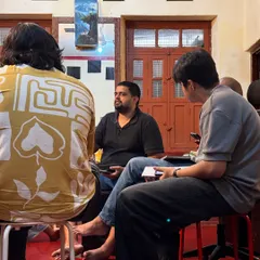 Our director leads a discussion during a scripting session. We believe in a collaborative learning process where every voice is heard and every idea is explored.