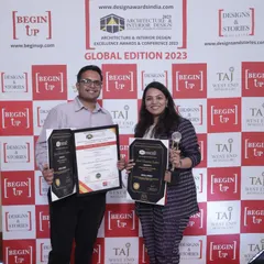 First wins are always cherished. We were so proud to be selected for the "40 under 40 Elite Trendsetter Architect & Designer India, 2023" award. This recognition validates our hard work and creative vision.