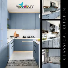 A showcase of classical kitchen concepts in shades of blue. These designs feature shaker-style cabinets and can be customized with different backsplashes and hardware to suit your taste.