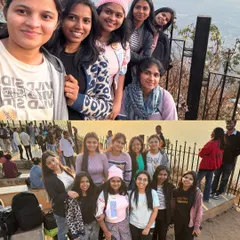 Selfies and group photos at the top of Nandi Hills. Our treks are a great way to bond with friends and meet new people.