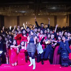 A group photo with the amazing students of ISHM after a successful freshers' party. This is what it's all about.