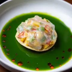 The Pineapple Tartare doesn’t just awaken the palate; it stirs something deeper. Layered with citrus-rubbed Doritos and a citrus picante sauce, it’s bright, cheeky, and impossible to forget.