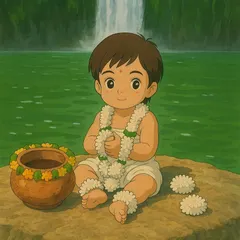 A fun and unique offering! I can transform your baby's photo into a beautiful piece of Ghibli-style art, perfect for a nursery wall.