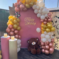 The same terrace setup, showing how it looks in bright daylight. The colors are soft and perfect for a daytime event.