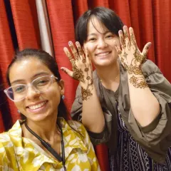 A selfie with my wonderful client from Japan. She wanted a delicate design with a tiny baby elephant, and her happy reaction was everything.