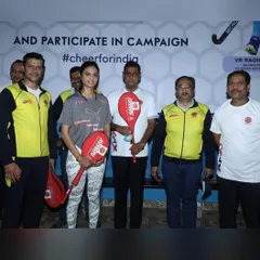 Our team participating in the 'Cheer for India' campaign alongside other sports personalities.