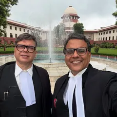 A moment of camaraderie with my colleague Sanjeev Sen at the Supreme Court of India. Practicing at the highest court in the land is a privilege, and doing so alongside respected friends makes the pursuit of justice even more meaningful.