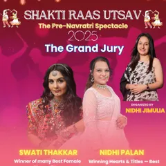Presenting the grand jury for the event. I carefully selected respected and award winning Garba players as judges to ensure a high standard of competition and credibility for the Utsav.
