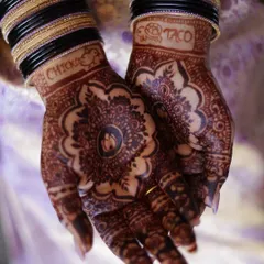 Your mehndi can be a canvas for your inside jokes and favorite things. For this bride, we included fun symbols of a turtle, a taco, and a chick, making her bridal henna a playful reflection of her personality.