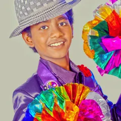 Another one of my early portraits as a kid magician. The bright, colorful props were always my favorite part of the act, creating a visually exciting show.