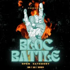 This is the official poster for Bloc Battle, our open category competition. It details the format, including 15 qualifier routes and an IFSC format final, making it clear this is a serious and professionally run climbing contest.