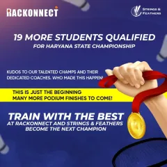 We celebrate every victory, big or small. This image showcases one of our talented players who has achieved success through dedication and training at our academy. Their win is a proud moment for the entire Rackonnect community and inspires us all to keep pushing our limits.