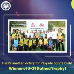 Our U-25 team celebrates their victory, winning the 2nd Edition of the Rathod Trophy. This win highlights the strength of our youth squads in competitive tournaments.