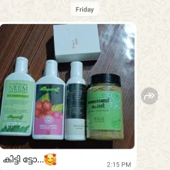 It feels so good when happy customers send photos of their orders. This package includes our Neem and Hibiscus shampoos, hair oil, and herbal powder. Thank you for the love.
