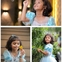 A collage of portraits from a 5th birthday party, showing the pure joy of childhood. I focus on capturing natural expressions, whether it's a look of wonder at bubbles, a thoughtful moment with a leaf, or a beautiful smile. These are the candid shots that families treasure.