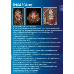 Our professional bridal makeup services ensure every bride looks and feels like a queen. We offer a range of styles, from classic elegance to modern glam, using high-end products.