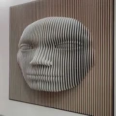This is a piece of custom wall art I created using layers of MDF. This kind of parametric design adds a unique, sculptural element to a lobby or executive space.