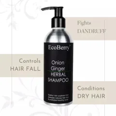 Our Onion Ginger Herbal Shampoo is a three-in-one solution. It is formulated to control hair fall by strengthening roots, fight dandruff with its natural antibacterial properties, and condition dry hair to prevent breakage.