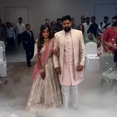 This is what a fairytale entrance looks like. I love helping couples find their perfect, coordinated wedding outfits. Seeing my clients create these unforgettable moments in rented attire is why I started this business.