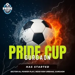 The Pride Cup has started in Gurgaon! This graphic announces the kick-off of the tournament at our Sector 64 venue.