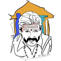 This is a line art illustration of 'Sahasa Simha' Dr. Vishnuvardhan. I added touches of color to highlight his powerful presence and his connection to our culture.