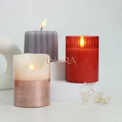 Here are some of our new battery-operated candles. They provide the same warm glow as a real flame but are completely safe and reusable, making them perfect for event decor.