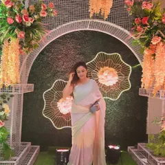 A pastel-hued saree is perfect for a daytime wedding or festive event. The soft, blended colors create a dreamy, ethereal look, and I can show you how to drape it for maximum elegance.