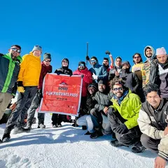 This is the feeling of victory. Our team at the Pin Parvati Pass summit, standing strong at 17,457 ft. This is what teamwork and grit look like in the high Himalayas.