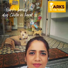 This is me with my dog, Chotu, at the front of my shop. I treat every pet I transport with the same care and attention I give my own, ensuring they feel safe and looked after from pick-up to drop-off.