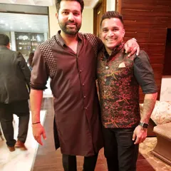 With Indian cricketer Rohit Sharma at a private event. It's always great to meet and play for people I admire.