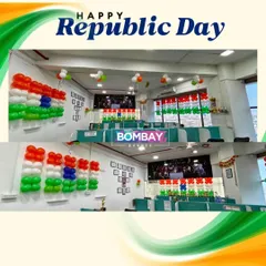 For Republic Day, I transformed this office space with tricolor balloon decorations. You can see the Indian flag theme on the walls and subtle balloon clusters on the ceiling, creating a patriotic and vibrant atmosphere for the employees.