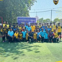 The entire SMFA family with representatives from SESA Football Academy, celebrating the launch of a partnership that will elevate youth football in Mumbai.