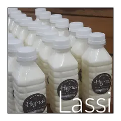 A thick and creamy Lassi, freshly prepared and bottled for delivery. It is a perfect accompaniment to a spicy meal or as a refreshing drink on its own.