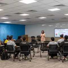 A look at a nutrition session in progress for the coaches at Lakshyan Academy. My goal is to strengthen their knowledge so they can better guide their athletes.