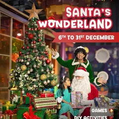 Step into Santa's Wonderland! This poster details our Christmas event, featuring DIY activities like bauble making, exciting games, and a special meet and greet with Santa himself.
